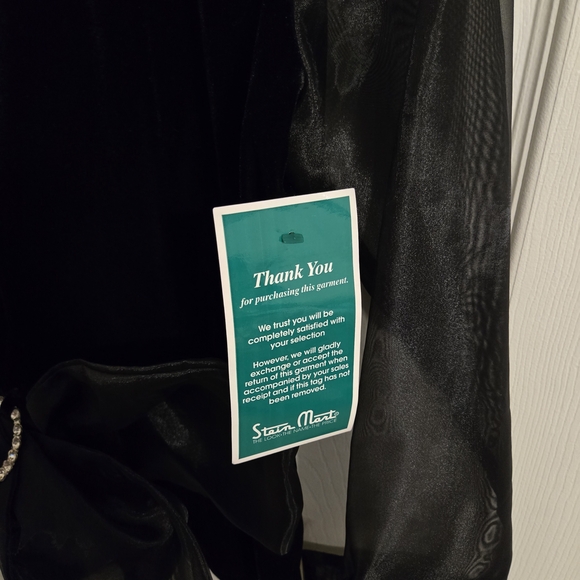 MSK Black Sheer Sleeve Holiday Velour Blouse Size Medium New With Tags - Picture 6 of 10